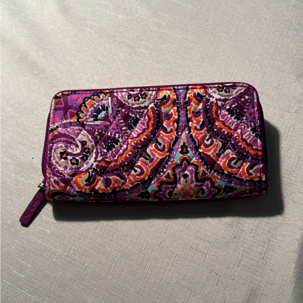 Vera Bradley Purple and Orange Patterned Wallet